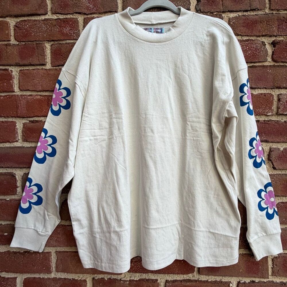 UO Urban Outfitters Life Advice Oversized Long Sleeve Tee M NEW - Picture 10 of 13